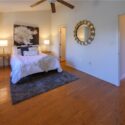 A master bedroom and bathroom